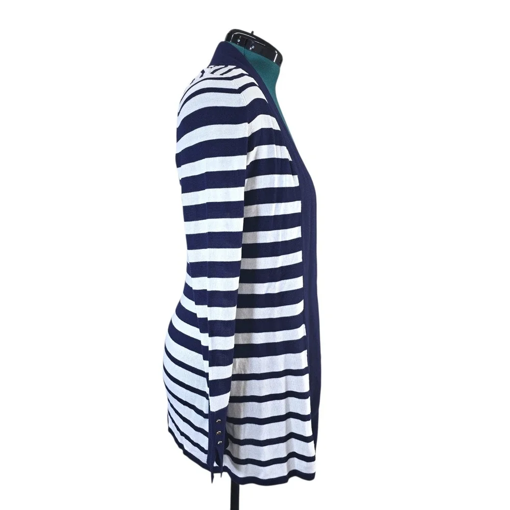 White House Black Market XS Striped‎ Open Front Cardigan Sweater